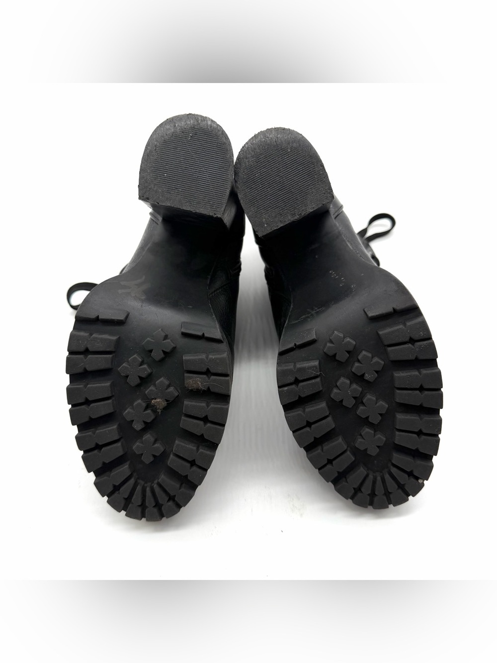 Steve Madden Women’s Size 8 Laurie Womens Black Leather Lace Up Chunky Boots - Picture 9 of 12